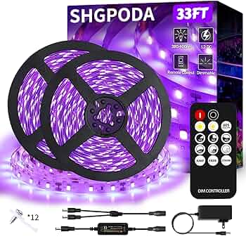 Amazon.com: SHGPODA 33 Foot Black Light Strip & Remote, 600